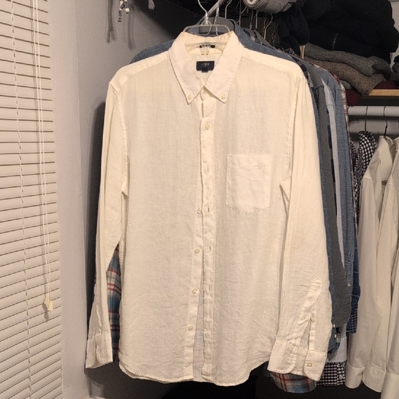 J. Crew Cream Casual Button Down Shirt - Picture 1 of 2